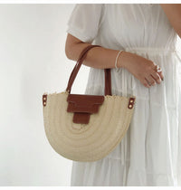 Straw and Leather Handbag summer