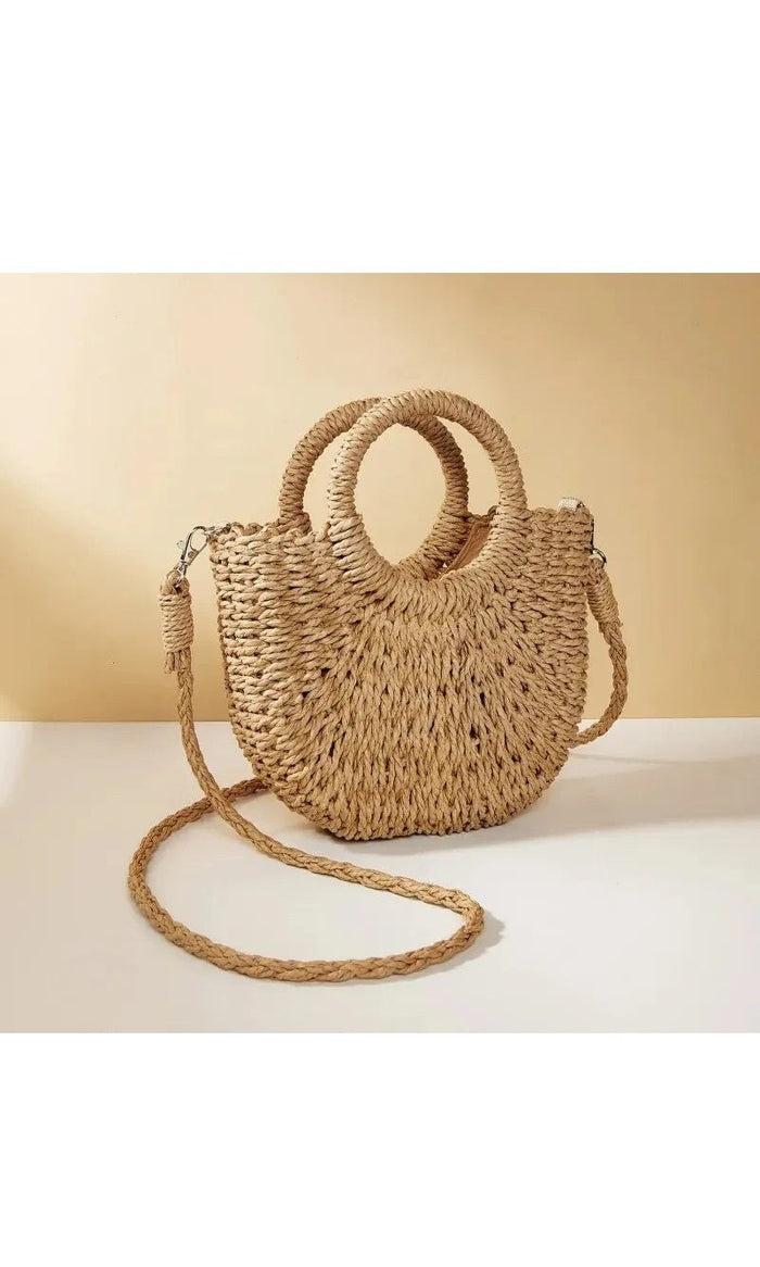 Straw bag woven