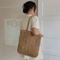 Straw Woven Handbag brown