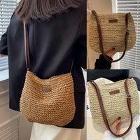 Summer Crossbody Straw Bag brown
