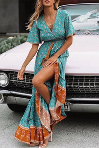 Turquoise Boho Dress