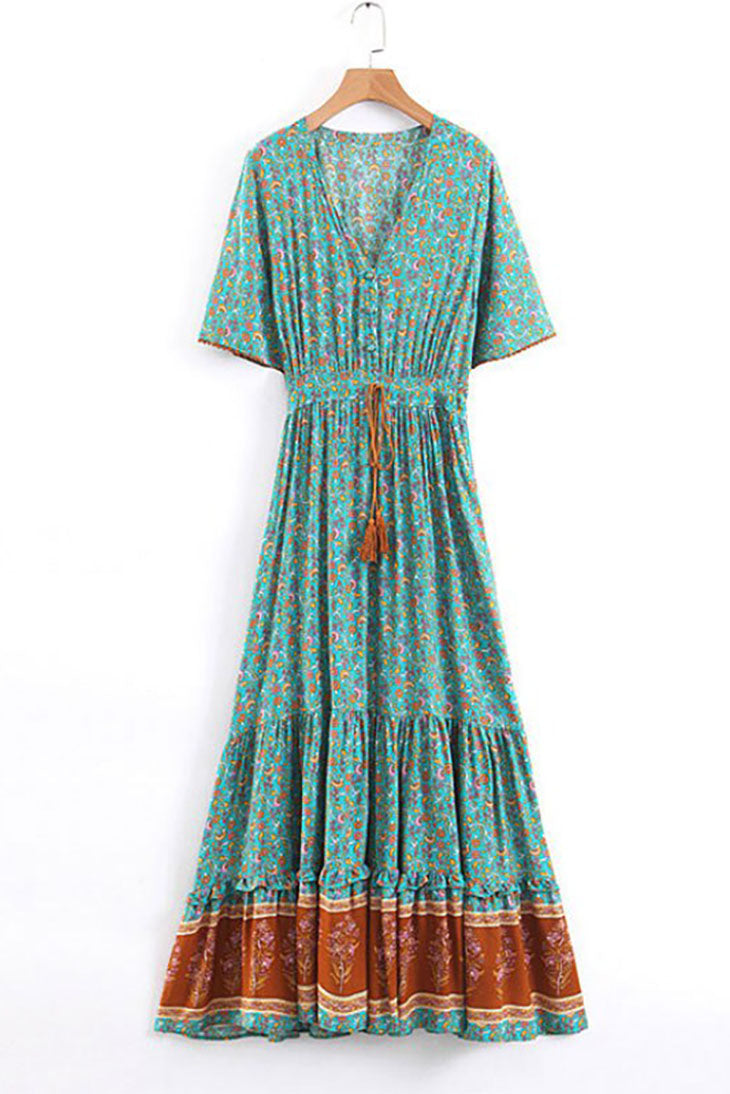 Turquoise Boho Dress