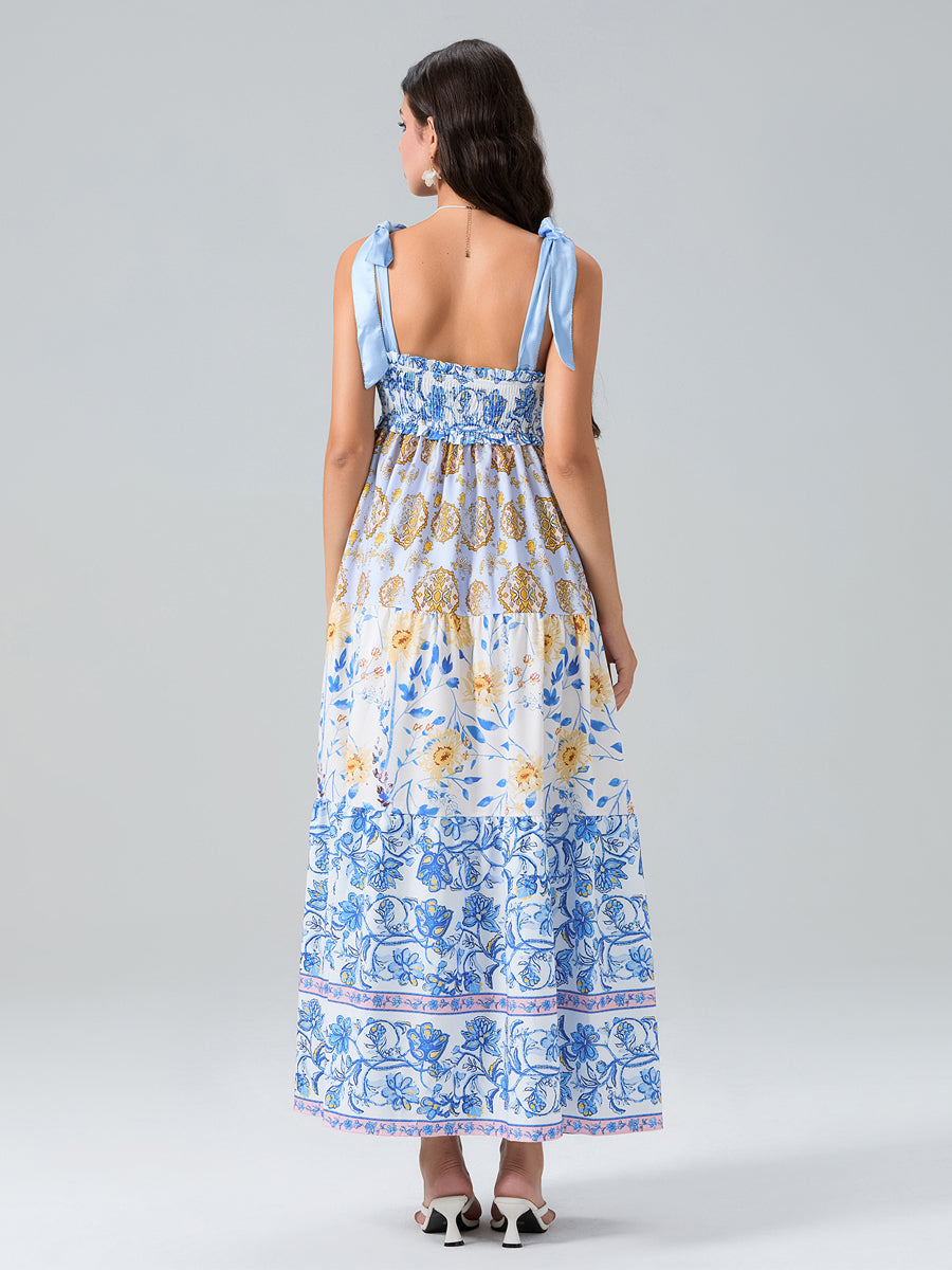 Vintage Boho Maxi Dress blue