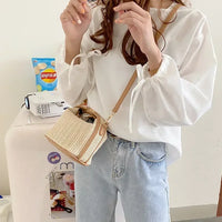 White Straw Handbag