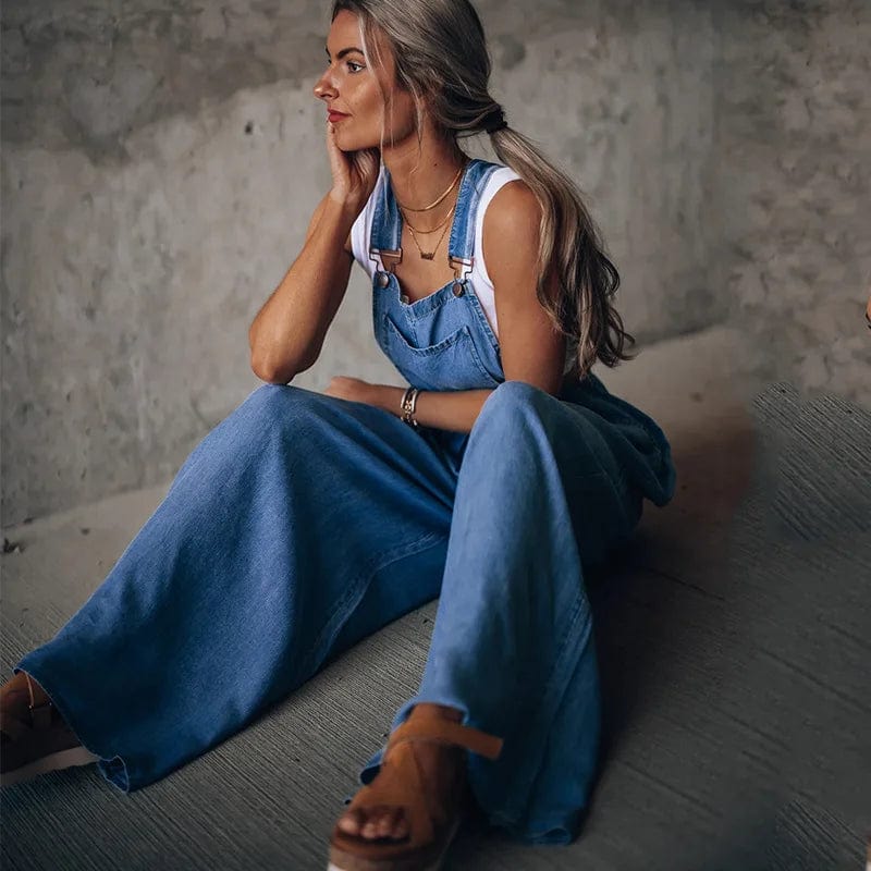 Wide Leg Denim Overalls Women