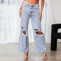 Wide Leg Ripped Jeans