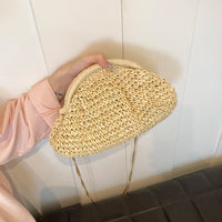 Women Straw Crossbody Bag white