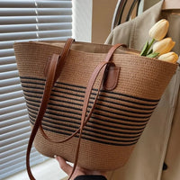 Woven Straw Tote Bag