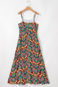 Adjustable strap bohemian maxi dress