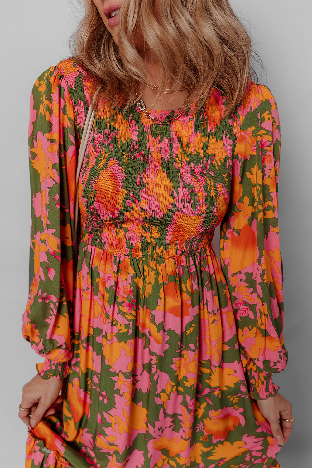 Airy Puff Sleeve Boho Dress