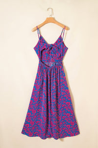 Backless Blue Dress Detail Close