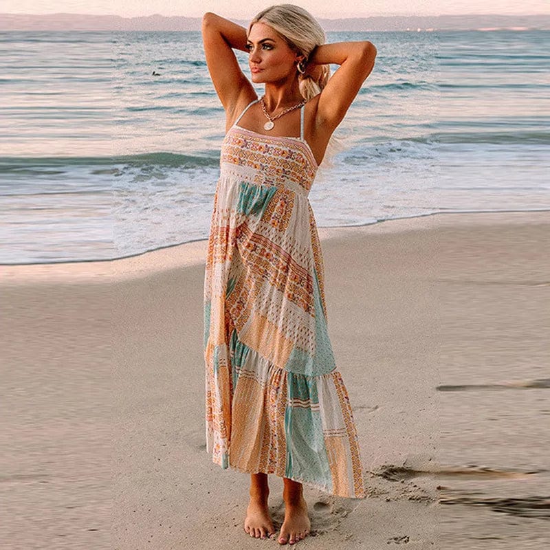  beach boho maxi dress