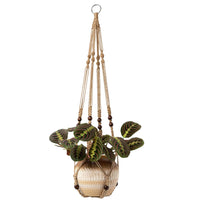 Beaded macrame pot hanger