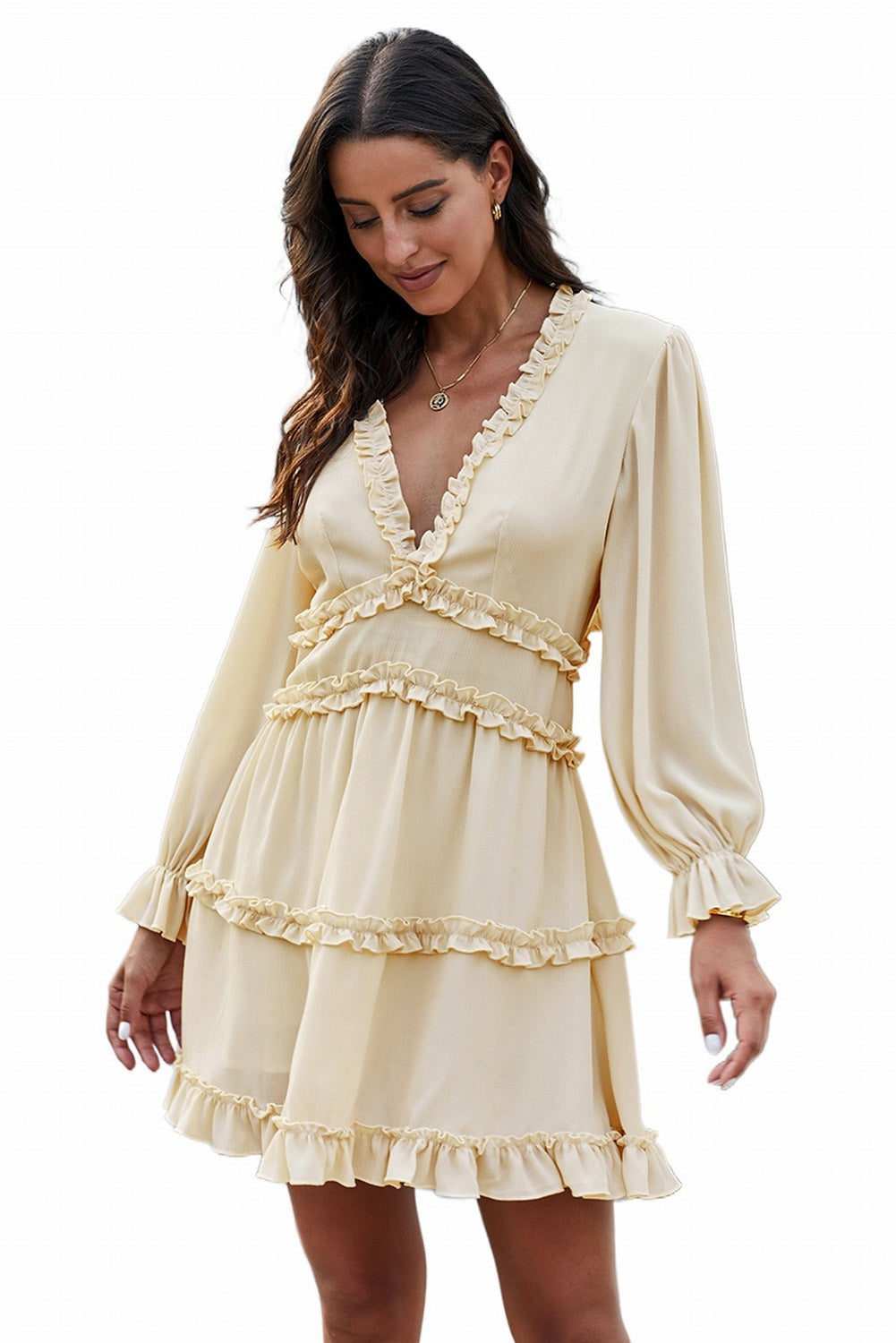 Beige Bohemian Loose Fit Mini