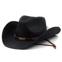 Beige bohemian wide-brim cowgirl hat
