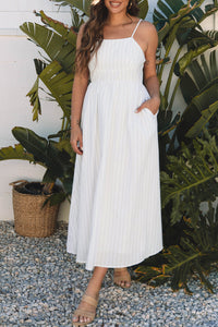 Beige Stripe Maxi Dress