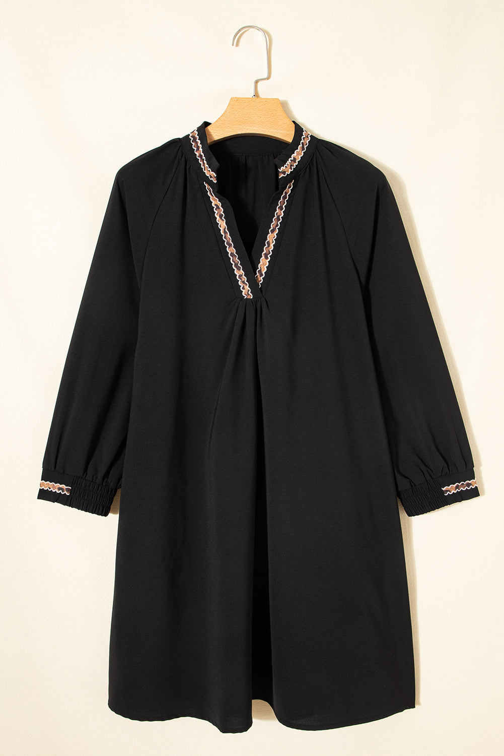 Black Boho Crochet Detail Dress