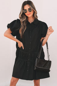Black Boho Mini Dress Side