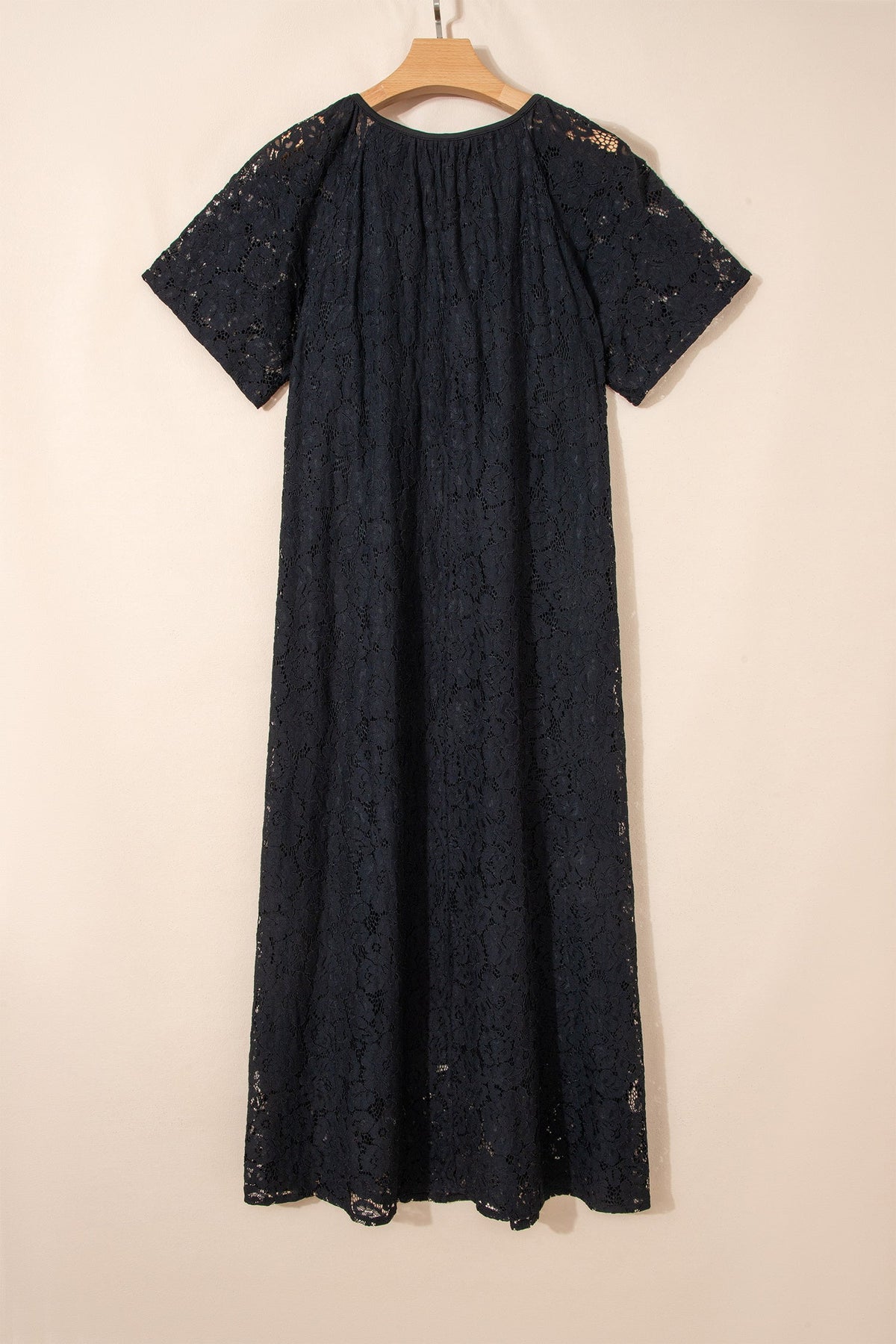Black crochet boho maxi dress