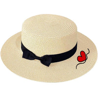 Black Straw Boater Hat