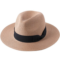 Black Straw Fedora Hat