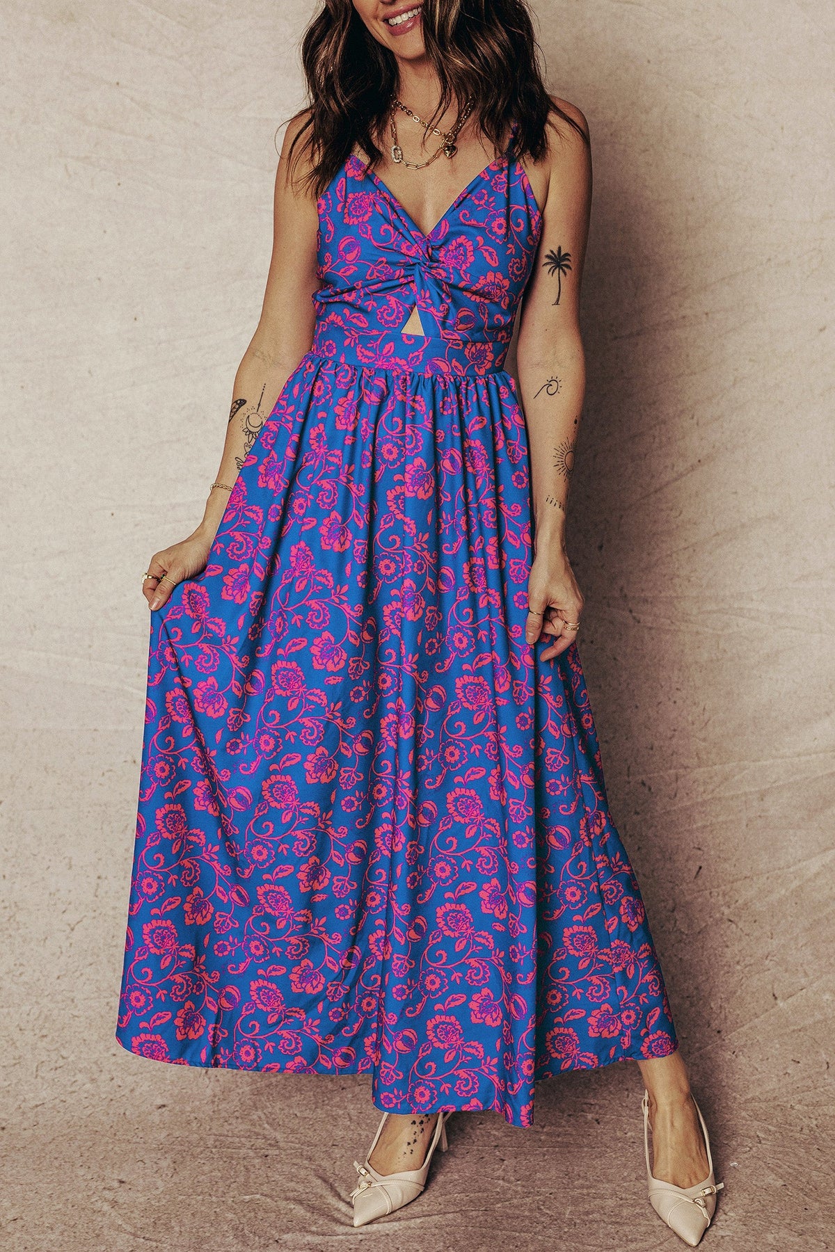 Blue Backless Maxi Dress