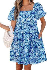 Blue Bohemian Dress Back View