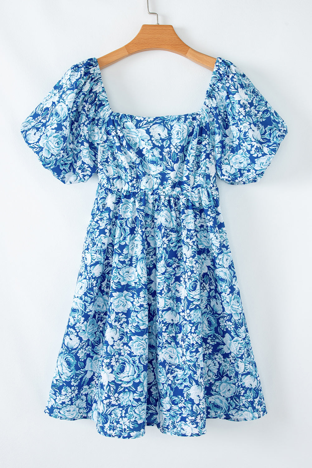 Blue Bohemian Puff Sleeve Detail