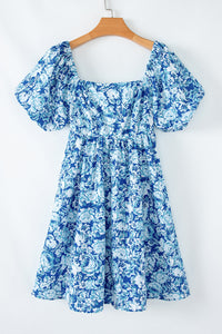 Blue Bohemian Puff Sleeve Detail