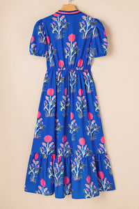 Blue floral relaxed fit dress