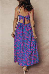 Blue Halter Maxi Side View