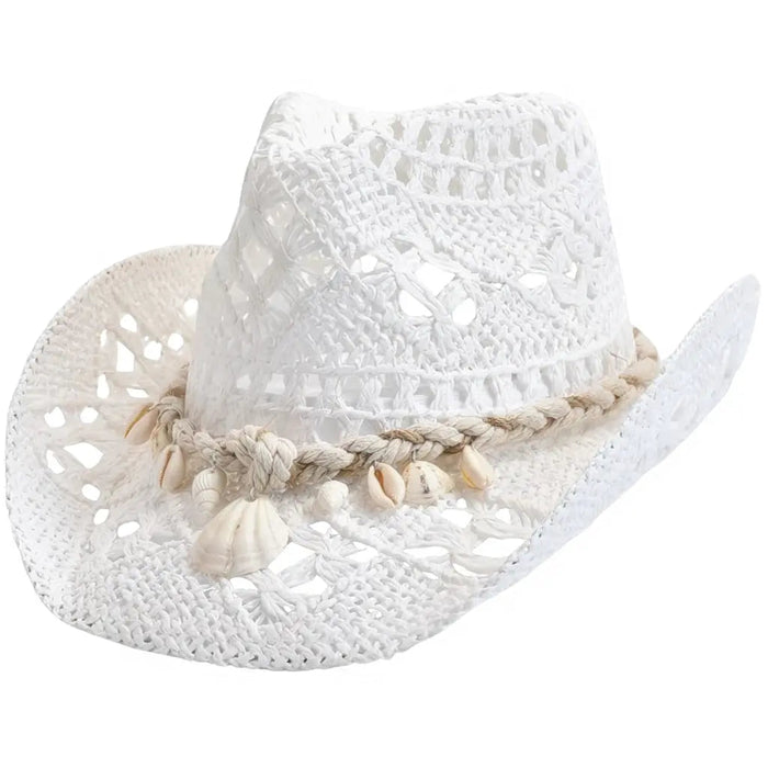 Blue Straw Cowgirl Hat