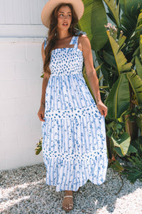 Bohemian A-line dress earthy tones