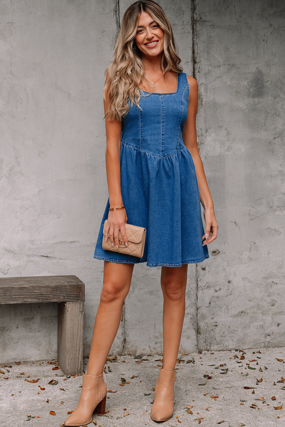 Bohemian A-line dress side angle