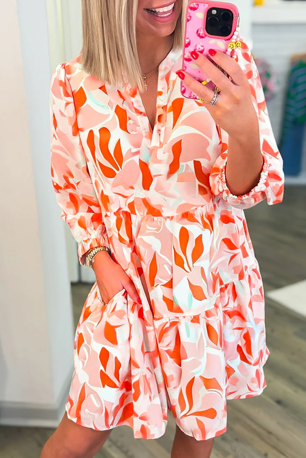 Bohemian Abstract Pattern Casual Dress