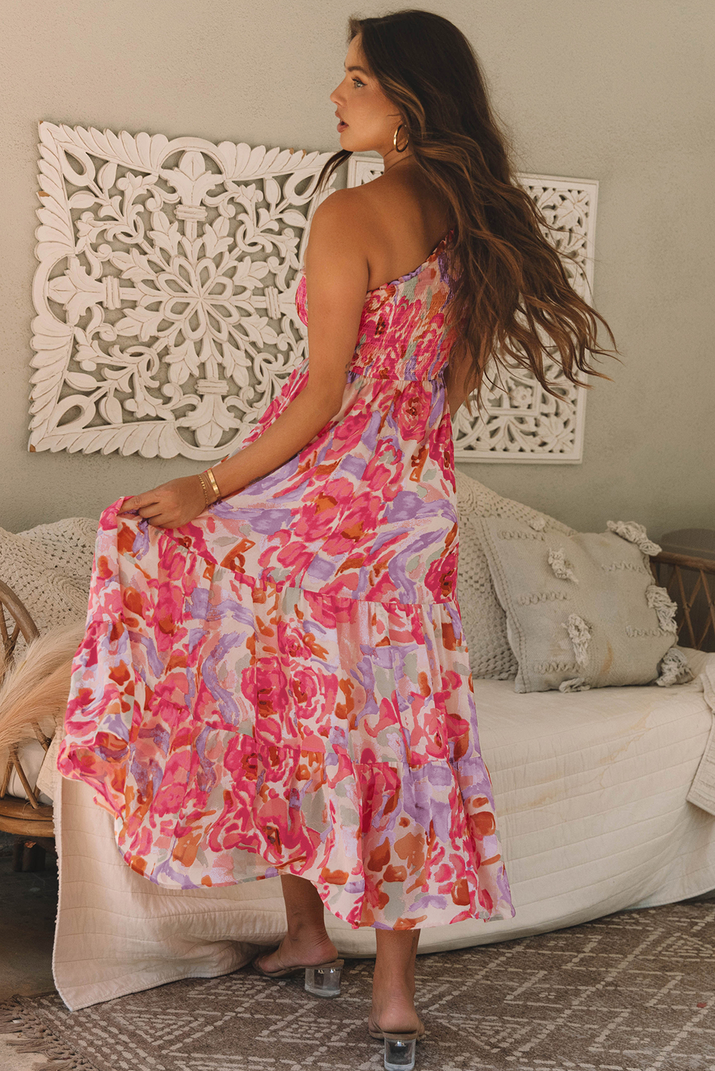Bohemian asymmetric long summer dress