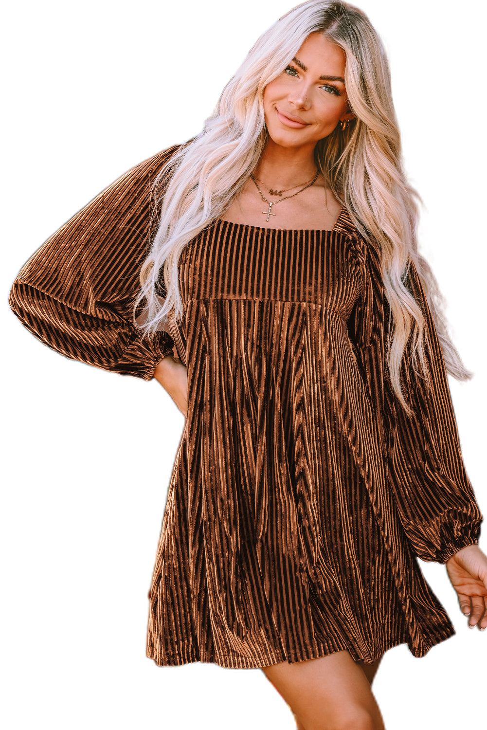 Bohemian Babydoll Mini Dress Flatlay