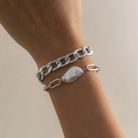 Bohemian beaded bracelet stack natural stones