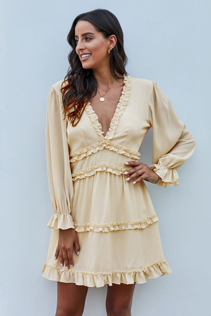 Bohemian Beige Lace Summer Dress