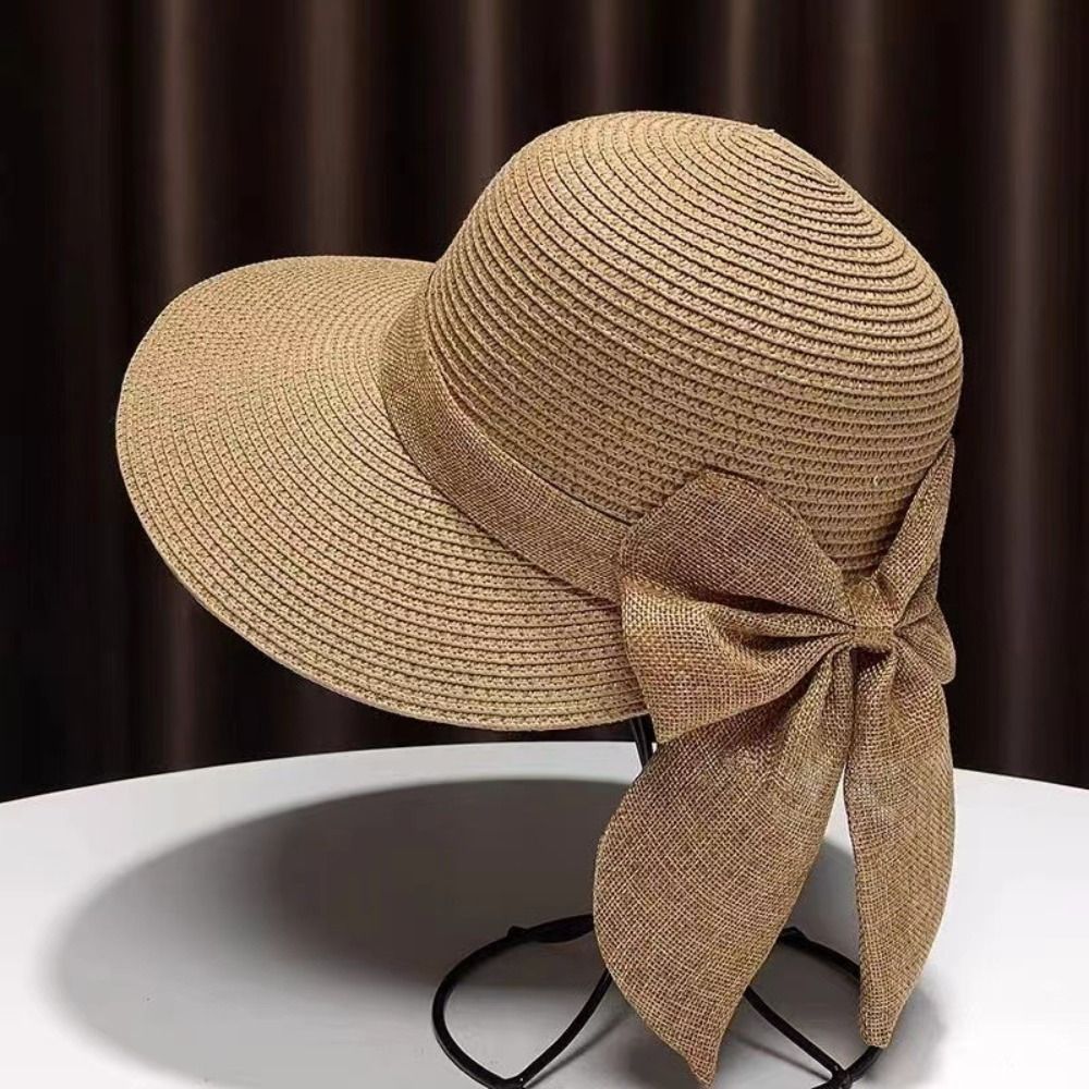 Bohemian beige straw beach hat