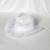Bohemian beige wide-brim straw hat