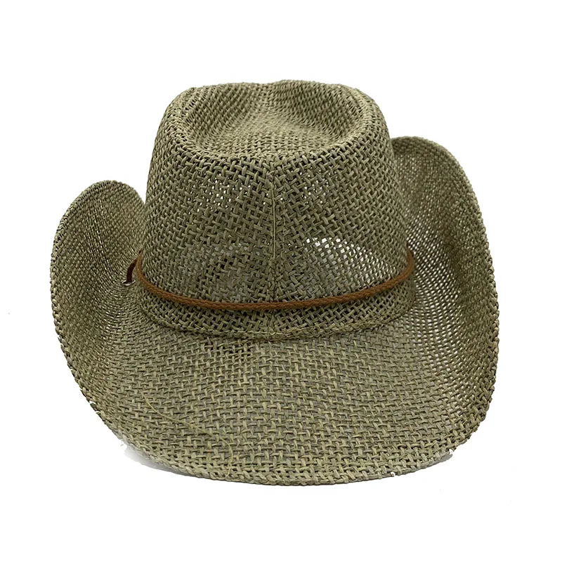 Bohemian beige woven cowgirl hat