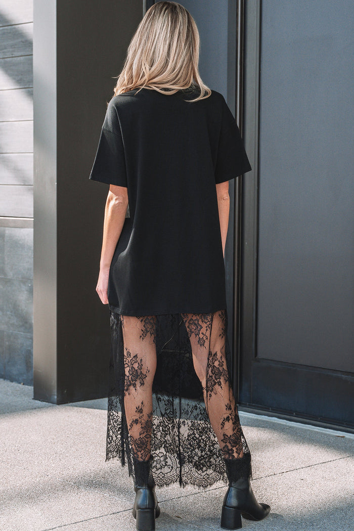 Bohemian black floral long dress