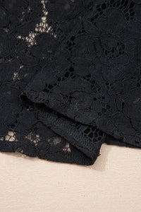 Bohemian black lace dress closeup