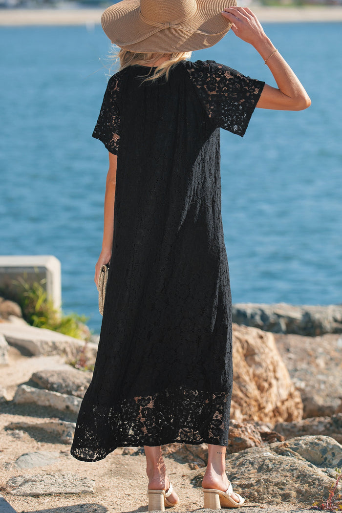 Bohemian black lace summer dress