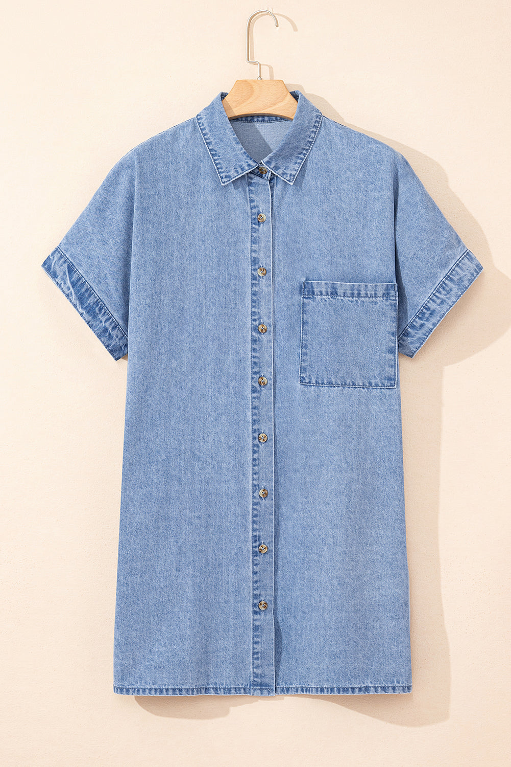 Bohemian Blue Cotton Dress Close-Up