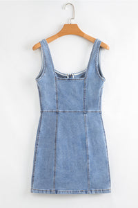 Bohemian Blue Mini Dress Back