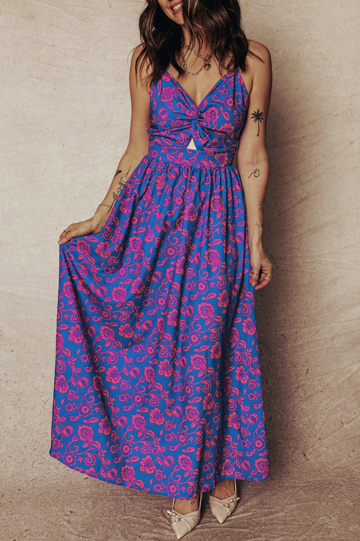 Bohemian Blue Open Back Gown