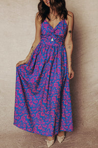 Bohemian Blue Open Back Gown