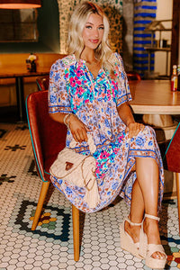 Bohemian breezy floral shift dress